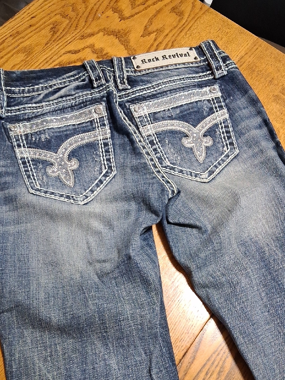 ROCK REVIVAL Jeans Womens 28 BLUE SHERRY BOOT CUT Pants Denim Used BOOTCUT KICK